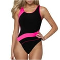 thumbnail image 3 of VBTAPA Women Racerback One Piece Swimsuit Slimming Athletic Training Bathing Suit Full Coverage Color Block Modest Swimwear Prime Sales Today Black XXL, 3 of 9