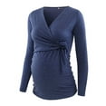 thumbnail image 3 of LilyLLL Womens Maternity Long Sleeve Nursing Breastfeeding Wrap Tops, 3 of 3
