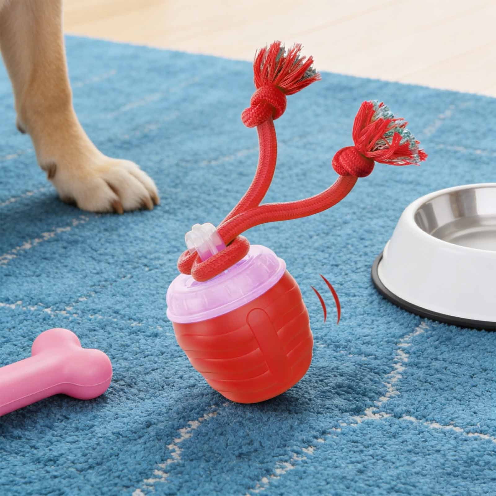 Interactive Dog Toys, 2026 Upgraded Motion Activated Squeaky Cat Balls, 360° Smart Automatic Rolling Moving for Bored Pet Cats Dogs, Interactive Dog Balls (Red)