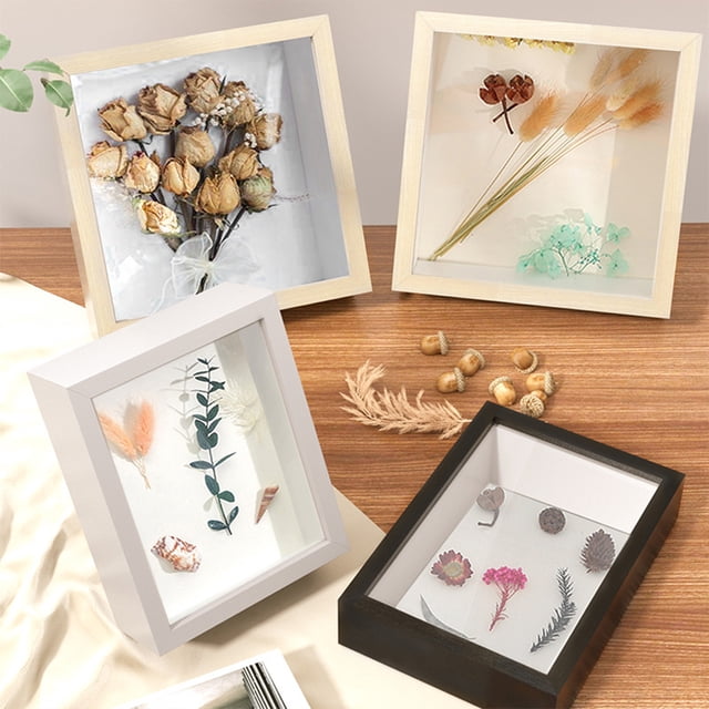 6" 13" DIY Dried Flowers Frame, Shadow Box Frame, Handmade Cubic Hollow Photo Frame Decorative Photo Frame For Dry Flowers Leaves Butterfly Specimen