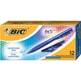 thumbnail image 4 of BIC® BU3 Grip Retractable Ballpoint Pens, Medium Point, 1.0 mm, Clear Barrel, Blue Ink, Pack Of 12, 4 of 9