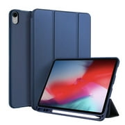 IPad Pro 11 Case, Convenient Magnetic Attachment Supports Apple Pencil Pair and Charging Trifold Standing Case, Auto Sleep/Wake Smart Cover for IPad Pro 11 Inch Blue