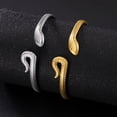 thumbnail image 6 of Snake Bangles for Women Men Luxury 14K Yellow Gold Animal Snake Cuff Bracelets Adjustable Gothic Party Jewelry Gift, 6 of 10