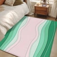 thumbnail image 5 of Rectangle Area Rug 4x6ft,Abstract Green Beige Ocean Wave Washable Carpet Non-Slip Runner Accent Rugs Indoor Floor Mat for Bedroom Living Room Decor,Modern Minimalist Style, 5 of 9