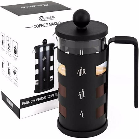 

Large French Press Coffee Maker 34 oz Stainless Steel French Press 1000 ml 100% BPA Free French Press Glass Black