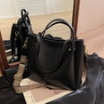 thumbnail image 4 of Bolso de mano de cuero para mujer, Cartera de hombro de gran capacidad, Simple, a la moda, 2023, 4 of 5