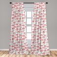 thumbnail image 5 of Ambesonne Poppy Flower Curtains, Watercolor Spring, Pair of 28"x95", Coral and Reseda Green, 5 of 5
