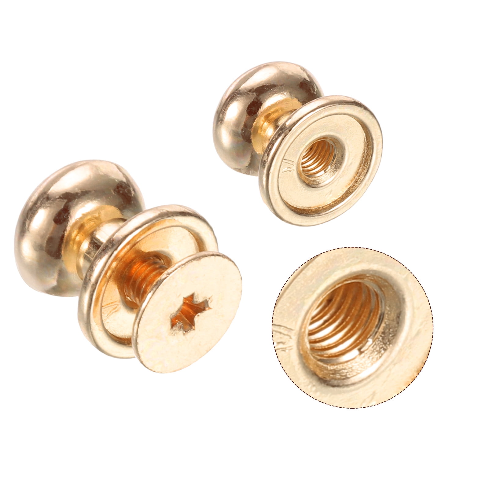 Unique Bargains Mini Round Knobs Small Drawer Pulls for Cabinets 0.34" x 0.38" Gold