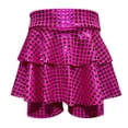 thumbnail image 6 of Gubotare Dance Shorts Girls Girls' Casual Ruffled Waist Shorts Elastic Summer Wide Leg Shorts Size 12-14 (Hot Pink,12-14 Years), 6 of 6