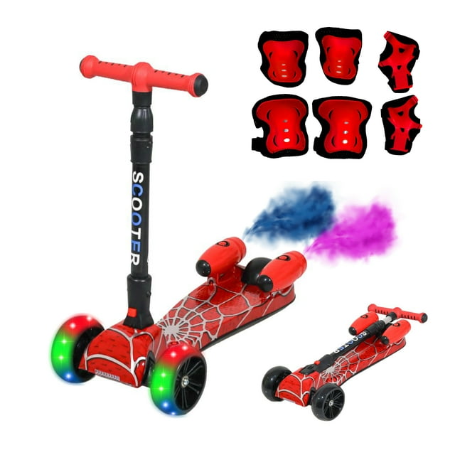 Scooter Patin Del Diablo Plegable, Con Humo, Musica y Bluetooth, Juguete Infantil para Niños y Niñas de 3 a 8 Años, Patín del Diablo, 3 Ruedas