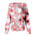 thumbnail image 3 of FrzhBrz Valentines Day Scrub Jacket for Women Long Sleeve Snap Front Medical Scrub Tops Cute Printed Valentine's Day Scrubs Nurse Uniforms, 3 of 4