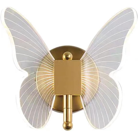LED Wall Sconces Light : 3 Colors Dimming Sconces Wall Lighting,Gold Butterfly Wall Lights for Bedroom,LED Night Light for Living Room Dining Hallway Decor,Wall Lights Wireless