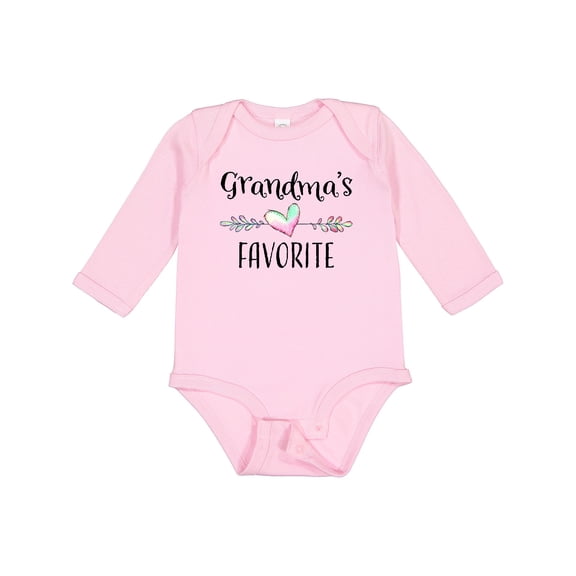 Inktastic Grandmas Favorite- Heart Grandchild Boys or Girls Long Sleeve Baby Bodysuit