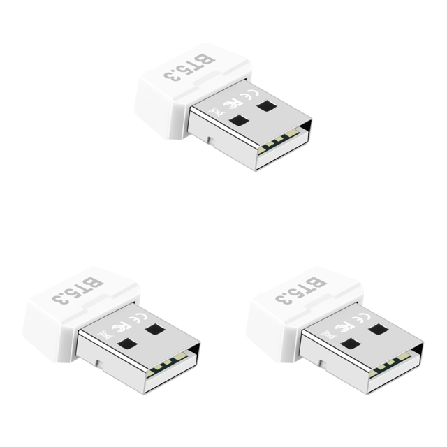 Adaptador USB inalámbrico Transmisor receptor de audio 5.3 compatible con Bluetooth (Blanco)