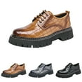 thumbnail image 5 of TIREOW Men's Print Lace Up Round Toe Platform Increase Formal Oxfords Modern PU Leather Lug Sole Casual Loafers Classic Comfort Slip On Fashion Business Dress Shoes, 5 of 6