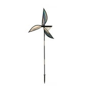 In the Breeze 2782 — Silver Sparkle Wind Generator with Sail — Shimmering Mylar Garden or Yard Wind Spinner