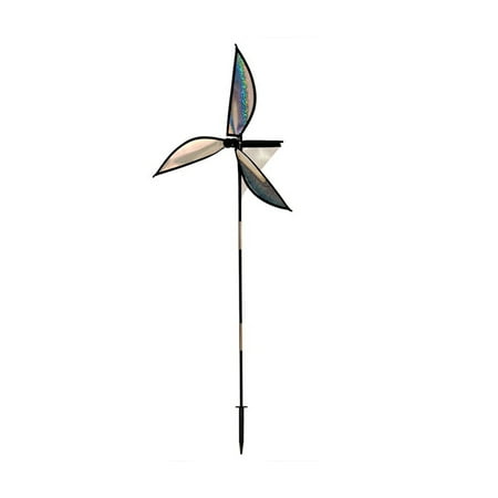 In the Breeze 2782 — Silver Sparkle Wind Generator with Sail — Shimmering Mylar Garden or Yard Wind Spinner