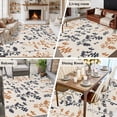 thumbnail image 5 of 6'x9' Area Rugs, Orange Grey Botanical Indoor Outdoor Area Rug for Living Room Bedroom, Rustic Country Spring Floral Summer Leaf Washable Bathroom Rugs Kitchen Floor Carpet Mats Home Decor Aesthetic, 5 of 8