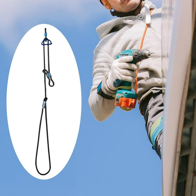 Herramienta Lanyard Ajuste de bucle Ajuste Fuerte práctica de una sola cuerda con carabinero para Azul