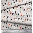 thumbnail image 3 of Soimoi Polyester Crepe Fabric Cat Animal Print Fabric by The Yard 42 Inch Wide, 3 of 3