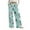 Turquoise, variant on Women's Fashion Casual Loose Printed Wide-Leg Sports Pants with Christmas Print, Comfortable Home and Outdoor Wear, Elastic Waist with Drawstring for Easy Fit, Light Blue, 2XL