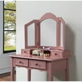 thumbnail image 2 of Luckynote Sanlo Wooden Vanity Make Up Table and Stool Set, Rose Gold, 2 of 10