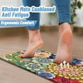 thumbnail image 5 of Floral Kitchen Rug Mat for Floor Boho Cushioned Anti-Fatigue Mat Non-Slip Standing Desk Waterproof Comfort Floor Mat for Sink, Office, Laundry, 15.7x47.2 Inch, 5 of 7