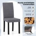 thumbnail image 5 of Giantex Dining Chairs Set of 2, Fabric Upholstered Armless Kitchen Side Chairs, Mid-century Modern Accent Parson Chairs, Dark Gray, 5 of 9