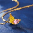 thumbnail image 4 of 14k Gold Plated Jewelry 5A Pear Shape Cubic Zirconia Love Tree Leaf Clavicle Chain Women Necklace, 4 of 6