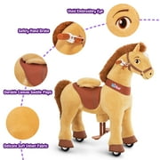 PonyCycle Kid-Powered Ride-On Horse Toy, No Battery, Hand Brake, Ages 4–7, Light Brown, E436