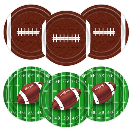 Utolily 48PCS Football Paper Plates Disposable AFN1Game Day Party Plates 9inch Football Tailgate Dessert Plates for Football Birthday Party Decor Supplies