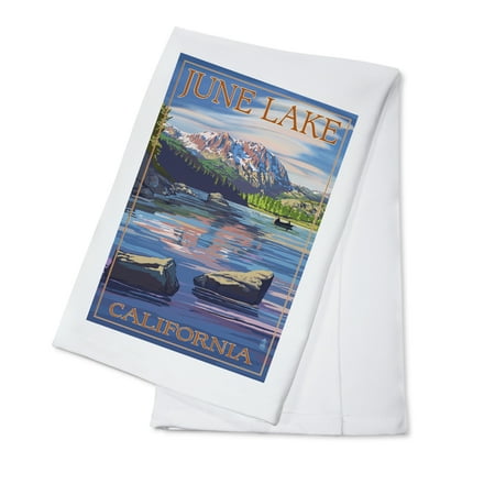 

June Lake California Scene with Sierra Wave (100% Cotton Tea Towel Decorative Hand Towel Kitchen and Home)