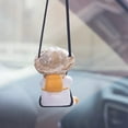 thumbnail image 4 of Colgante de coche para espejo retrovisor, sombrero de paja, estilo mochila, decoración de pato (sombrero de paja de pato blanco) JAMW Sencillez, 4 of 5