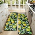thumbnail image 4 of Kitchen Rugs Sets Of 2,Yellow Lemon Flowers Black Pattern Anti Fatigue Kitchen Mat Rugs Non Slip Washable,Decorative Kitchen Floor Mats for Kitchen,Sink,Laundry,17"x47"+17"x47", 4 of 5
