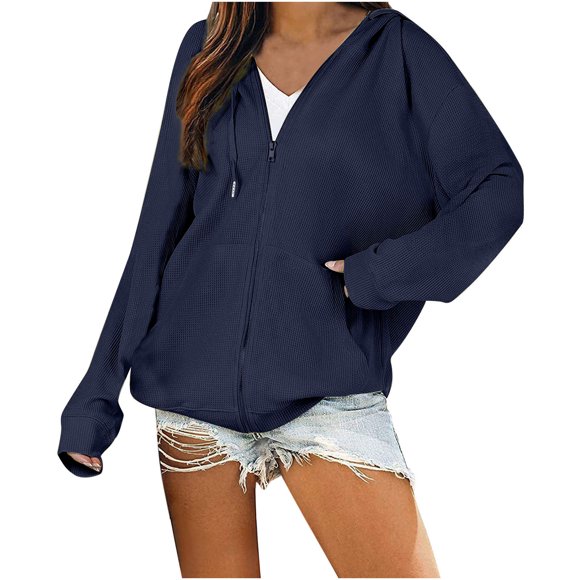 QUYUON Fall Cardigans for Women Deals Long Sleeve Plus Size Cardigans for Women Polyester Womens Knit Cardigan Cardigan Jacket Style Q-7131 Fall Cardigan Sweater Outerwear Coat Navy L