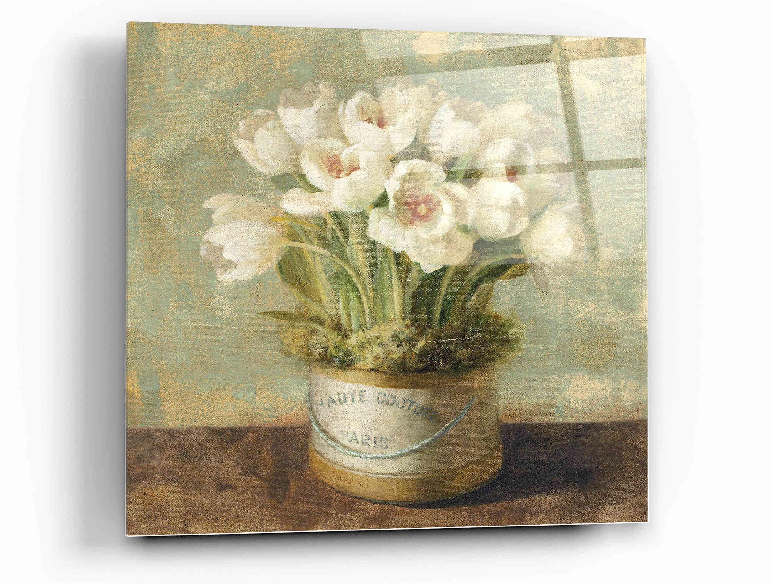 Hatbox Tulips by Danhui Nai 12" x 12" Acrylic Canvas Wall Art