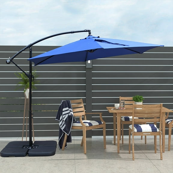 Abble 10ft Outdoor Hanging Offset Cantilever Umbrella with Crank - Navy
