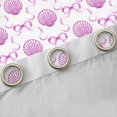 thumbnail image 4 of Manfei Pink Ribbon Bowknot Kitchen Curtains,Watercolor Ocean Shell Black Out Curtains Pack of 2 (42x63 Each), 4 of 6