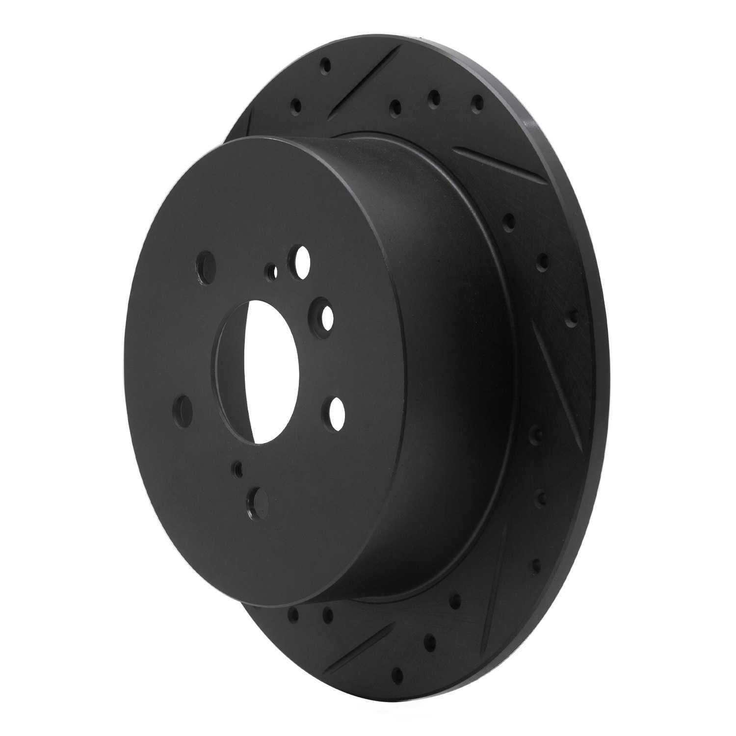 Dynamic Friction Company 633-76086L DFC Brake Rotor - Drilled And Slotted - Black
