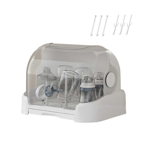 Baby Bottle Drying Rack With Lid Baby Bottle Storage Box With Removable Drain Tray Space Saving Baby Bottle Rack Dryer Reusable Bottle Rack Holder For Baby Rack