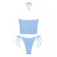 thumbnail image 2 of Set Tankini, perfecto, toalla de felpa, color block, a rayas, azul S, 2 of 4