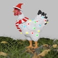 thumbnail image 4 of Light Up Chicken with Scarf Patio,Christmas Blow Molds,15.75in Christmas Chicken Decorations,3D Christmas Decorations with Color Lights,Rooster Garden Stakes for Ground Lawn Outdoor Decor, 4 of 7