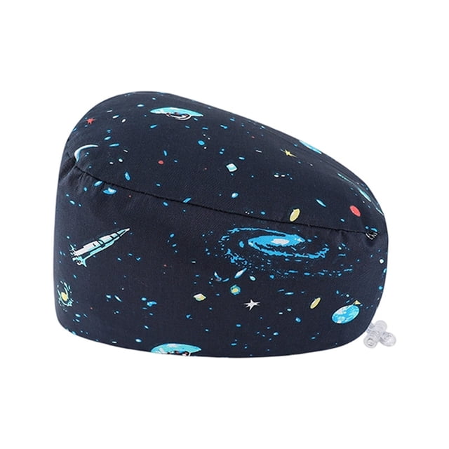 Classic Style Breathable Printed Bouffant Cap for Unisex Scrub Hat with Hair Coverage and Comfortable Fit