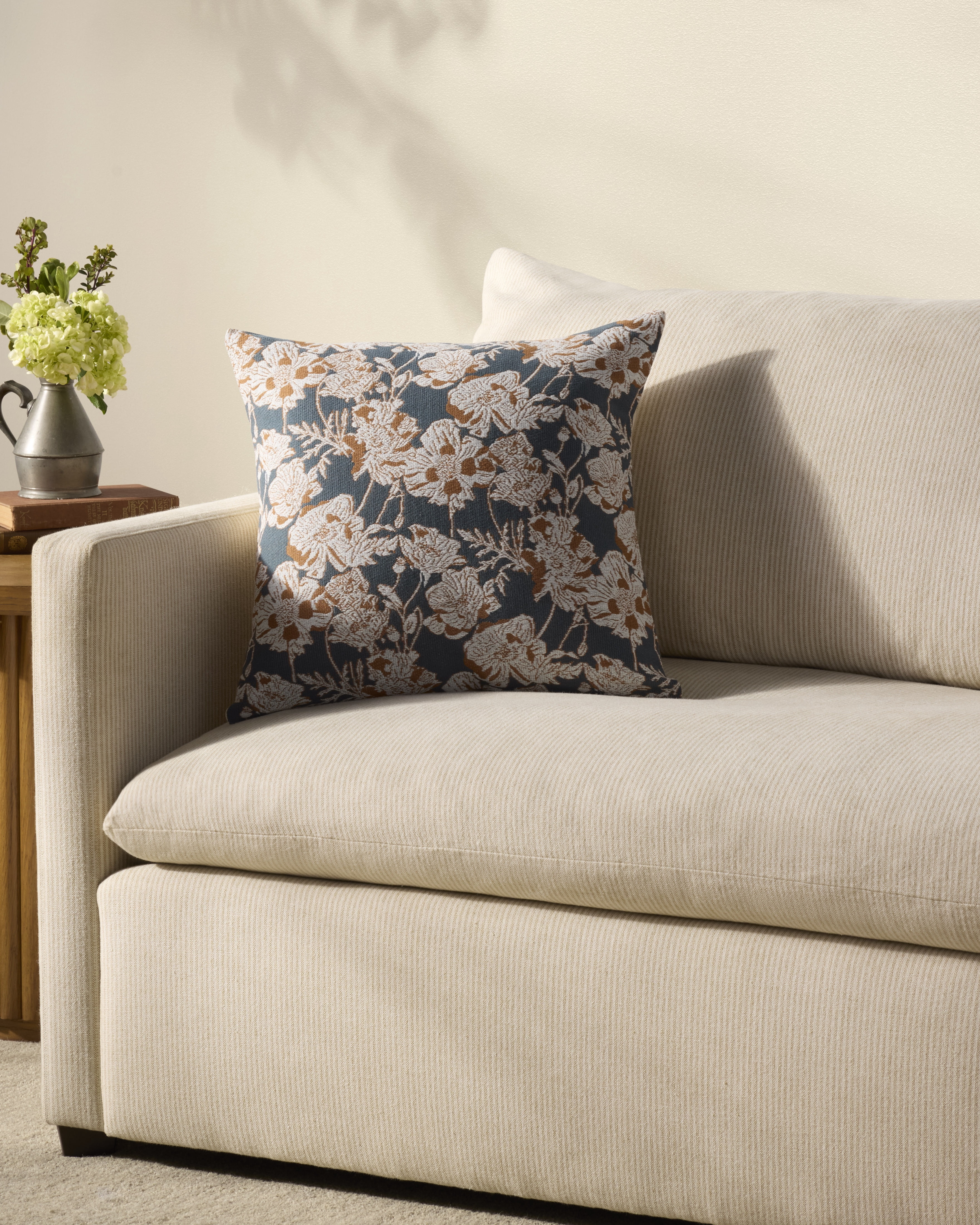 Chris Loves Julia x Loloi Matilda Blue / Orange 18'' x 18'' Decorative Pillow