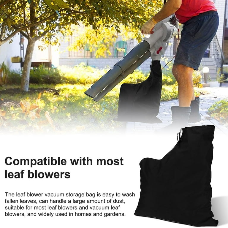 Universal Leaf Vacuum Blower Bag Zippered Leaf Blower Vacuum Storage Bag  Black