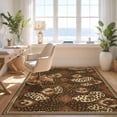 thumbnail image 3 of Design&I 8'x10' Washable Area Rug Decorations Brindle Motif Terracotta Border Livingroom Cow Print for Living Room, Family Extra Large Skid-Resistant Low Profile, 3 of 7