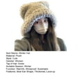thumbnail image 7 of Grandest Birch Winter Bear Ear Shape Plush Hat Solid Color Thickened Warm Windproof Hat Women Lace up Ear Hat Gift, 7 of 7