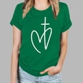 thumbnail image 3 of WREESH Women's Trendy Short Sleeve T-Shirt Summer Round Neck Graphic Print Tops Green, 3 of 5