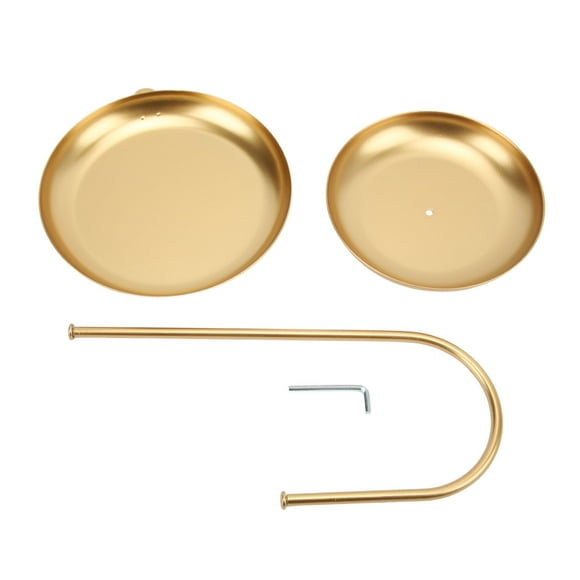 Bandeja de frutas de 2 niveles, gran capacidad, estilo nórdico simple, de metal dorado, para refrigerios, para el hogar, la oficina, la recepción de la empresa, la cafetería.