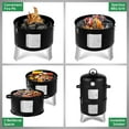 thumbnail image 6 of UBesGoo Charcoal Grill Portable BBQ Grill 3 in 1 Smoker & Fire Pit BBQ Pit Outdoor for Camping, 6 of 8